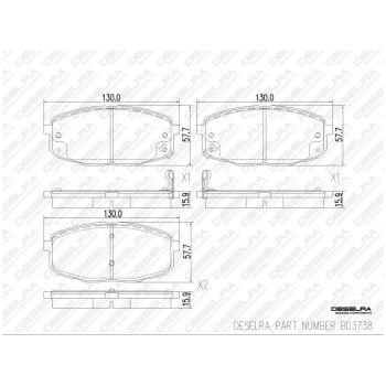 DESELRA Brake Pad Set Front (BD3738)