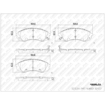 DESELRA Brake Pad Set Front (BD1037)