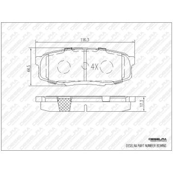 DESELRA Brake Pad Set Rear (BD8460)