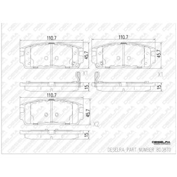 DESELRA Brake Pad Set Rear (BD3870)