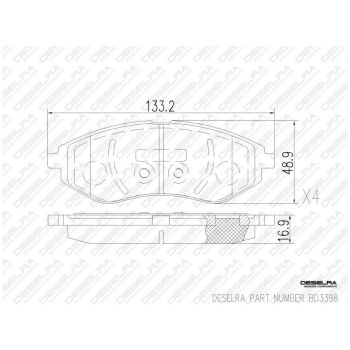 DESELRA Brake Pad Set Front (BD3398)