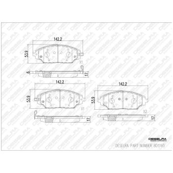 DESELRA Brake Pad Set Front (BD1193)