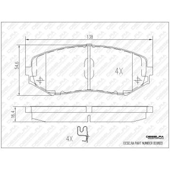 DESELRA Brake Pad Set Front (BD8120)