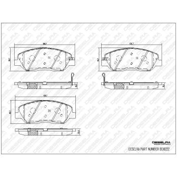 DESELRA Brake Pad Set Front (BD8222)