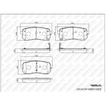 DESELRA Brake Pad Set Rear (BD8228)