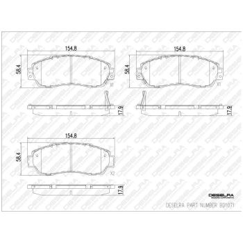 DESELRA Brake Pad Set Front (BD1071)