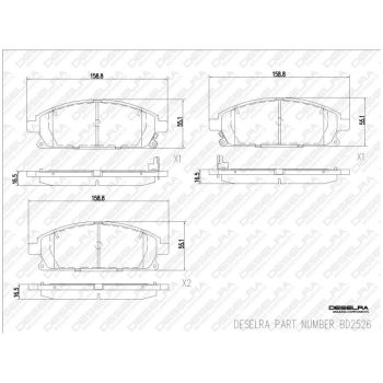 DESELRA Brake Pad Set Front (BD2526)