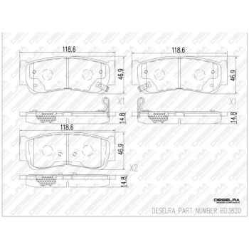 DESELRA Brake Pad Set Rear (BD3820)