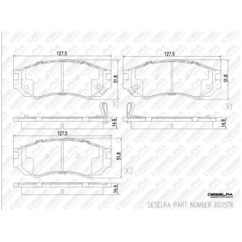 DESELRA Brake Pad Set Front (BD1576)