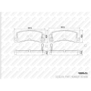 DESELRA Brake Pad Set Rear (BD1696)