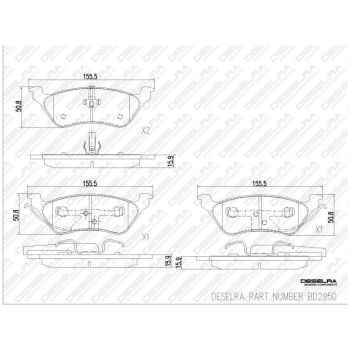 DESELRA Brake Pad Set Rear (BD2950)