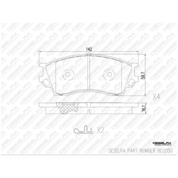 DESELRA Brake Pad Set Front (BD2050)