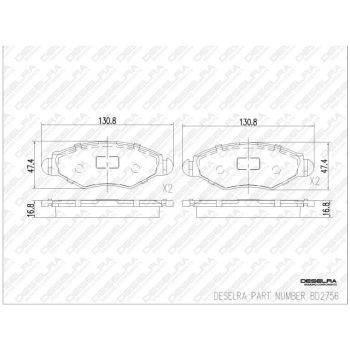 DESELRA Brake Pad Set Front (BD2756)