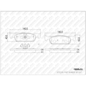 DESELRA Brake Pad Set Front (BD1267)
