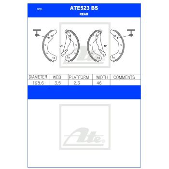 ATE Brake Shoe Set (ATE523BS)