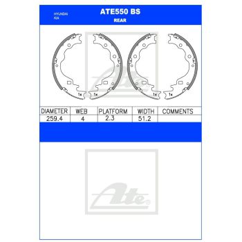 ATE Brake Shoe Set (ATE550BS)