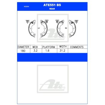 ATE Brake Shoe Set (ATE551BS)