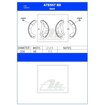 ATE Brake Shoe Set (ATE557BS)