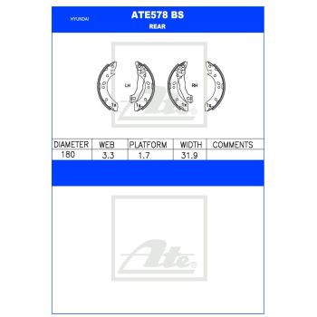 ATE Brake Shoe Set (ATE578BS)