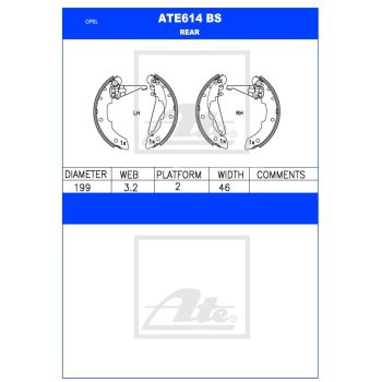 ATE Brake Shoe Set (ATE614BS)