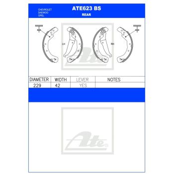 ATE Brake Shoe Set (ATE623BS)