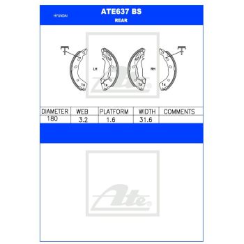 ATE Brake Shoe Set (ATE637BS)