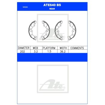 ATE Brake Shoe Set (ATE640BS)