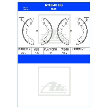 ATE Brake Shoe Set (ATE648BS)