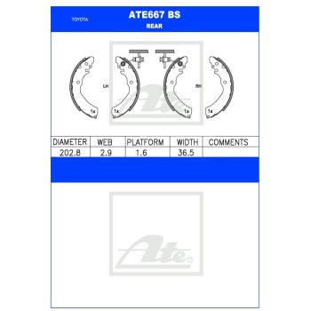 ATE Brake Shoe Set (ATE667BS)