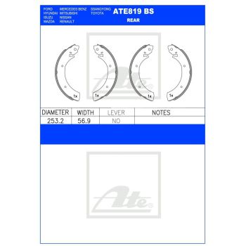 ATE Brake Shoe Set (ATE819BS)