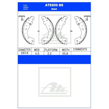 ATE Brake Shoe Set (ATE859BS)