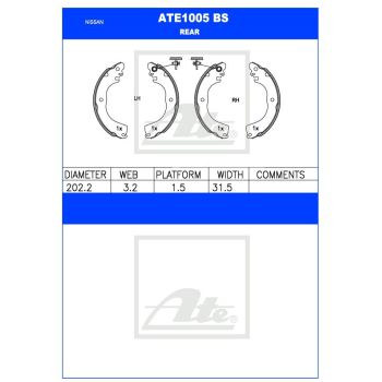 ATE Brake Shoe Set (ATE1005BS)