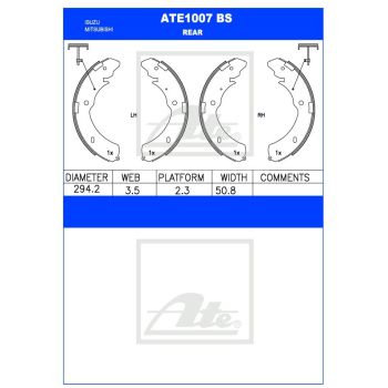 ATE Brake Shoe Set (ATE1007BS)