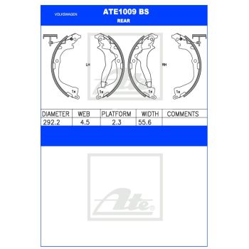 ATE Brake Shoe Set (ATE1009BS)