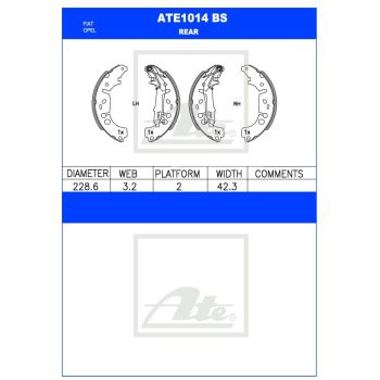 ATE Brake Shoe Set (ATE1014BS)