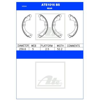 ATE Brake Shoe Set (ATE1016BS)