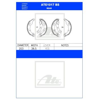 ATE Brake Shoe Set (ATE1017BS)
