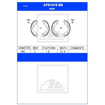 ATE Brake Shoe Set (ATE1018BS)