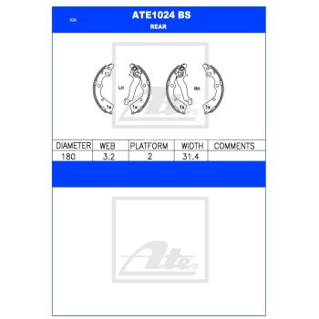 ATE Brake Shoe Set (ATE1024BS)