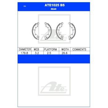 ATE Brake Shoe Set (ATE1025BS)