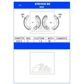 ATE Brake Shoe Set (ATE1030BS)