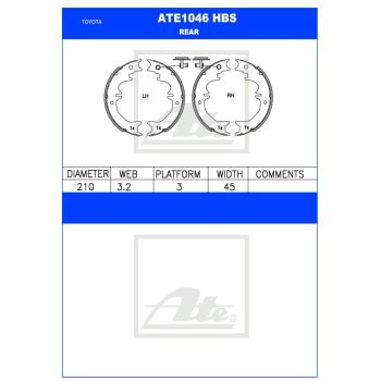 ATE Brake Shoe Set (ATE1046HBS)