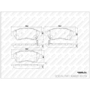 DESELRA Brake Pad Set Front (BD1734)