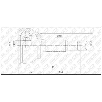 SOLID CV JOINT OUTER (CVFD1034)