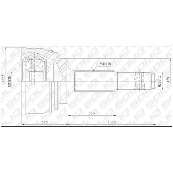 SOLID CV JOINT OUTER (CVNI1009)