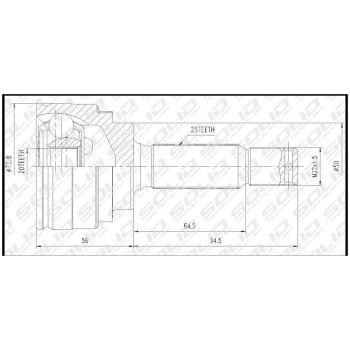 SOLID CV JOINT OUTER (CVMI1049)