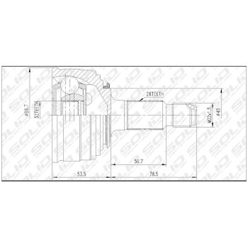 SOLID CV JOINT OUTER (CVHO1009)