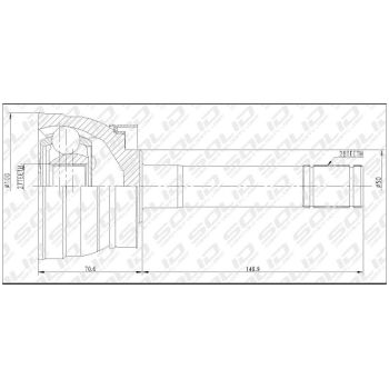 SOLID CV JOINT OUTER (CVNI1022)