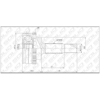 SOLID CV JOINT OUTER (CVTO1062A)