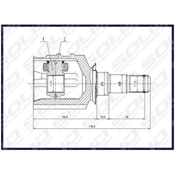 SOLID CV JOINT INNER (CVTO5053)